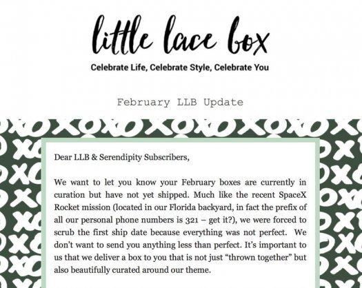 Little Lace Box February 2017 Update!