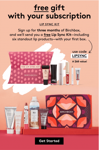 Read more about the article Birchbox Coupon Code – Free Lip Sync Kit with 3-Month Subscription