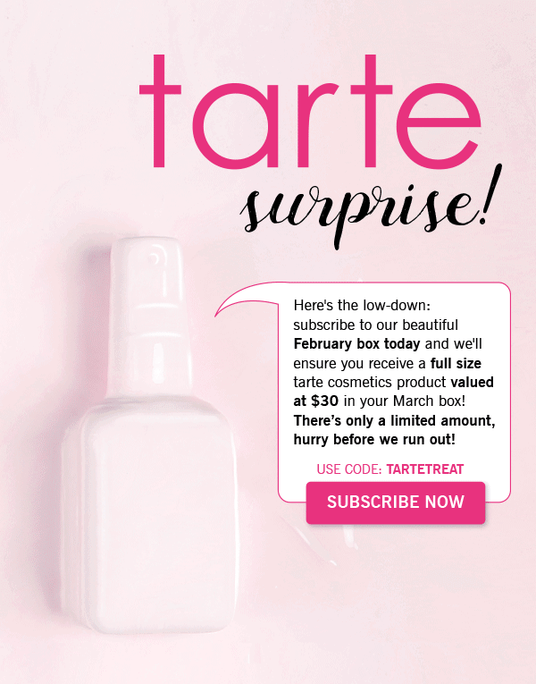 GLOSSYBOX Coupon Code – Full-Sized Tarte Product with New Subscription