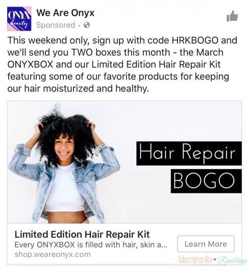 ONYXBOX Coupon – Free Haircare Kit with New Subscription!