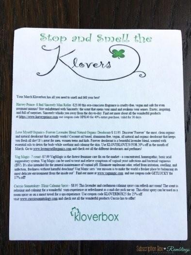 Kloverbox Review + Coupon Code - March 2017