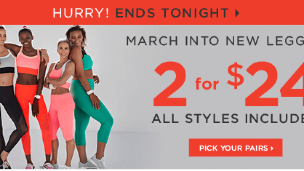Fabletics 2 for $24 Leggings Offer 