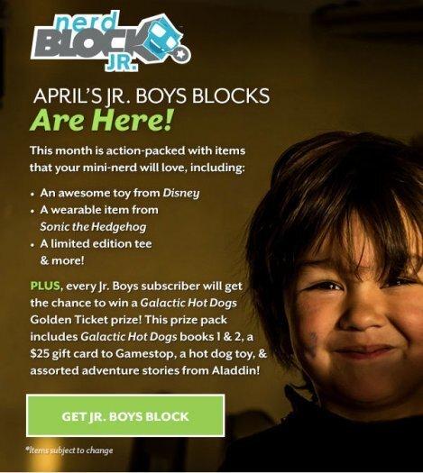 Nerd Block Jr. Boys April 2017 Spoilers!