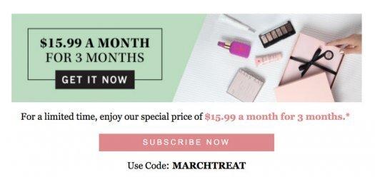 GLOSSYBOX Coupon Code - First 3-Months $15.99/month!