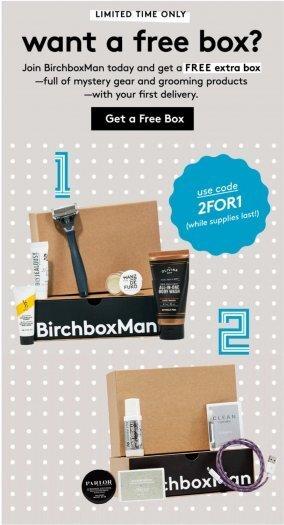 Birchbox Man Coupon: Free Bonus Box with New Subscription