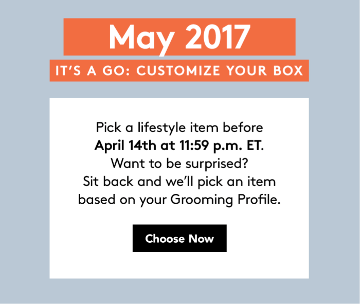 Read more about the article Birchbox Man Sample Choice Time – May 2017