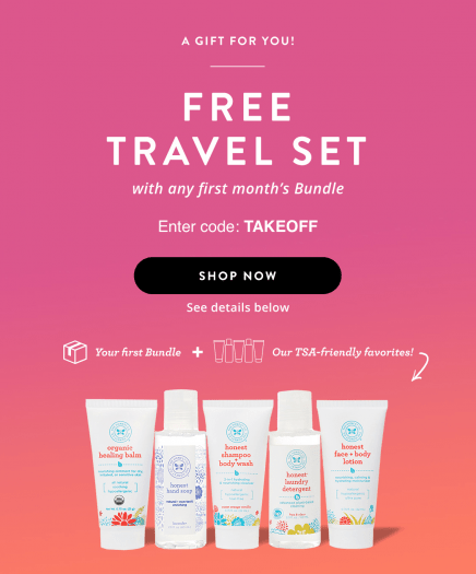 Read more about the article Honest Company – Free Travel Set in your First Bundle