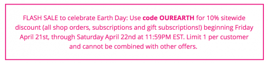 Ecocentric Mom Earth Day Flash Sale + May 2017 Spoilers