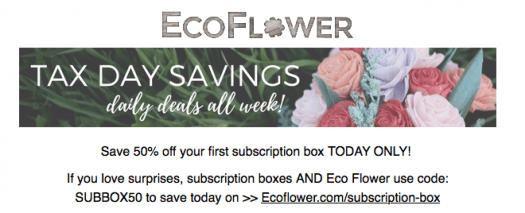 Eco Flower 50% Off Subscription Box Coupon Code