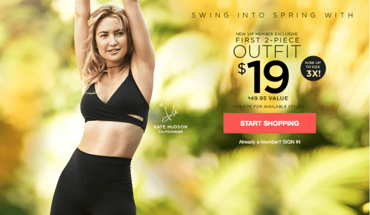 Fabletics Flash Sale - First Outfit for $19!!!