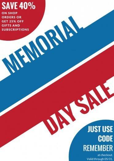 Read more about the article Chococurb Memorial Day Sale – 40% off Shop Orders / 25% off Subscriptions