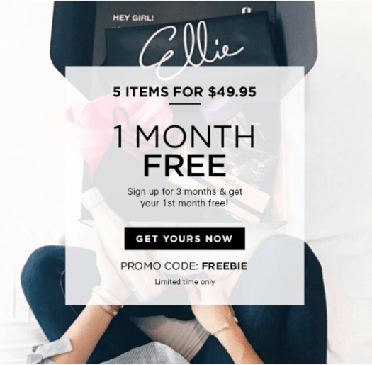 Ellie Coupon Code - First Month FREE with a 3-Month Subscription!