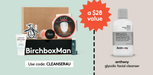 Birchbox Man Coupon: FREE full-size Anthony Glycolic Facial Cleanser with New Subscription
