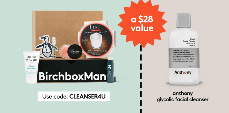 Read more about the article Birchbox Man Coupon: FREE full-size Anthony Glycolic Facial Cleanser with New Subscription