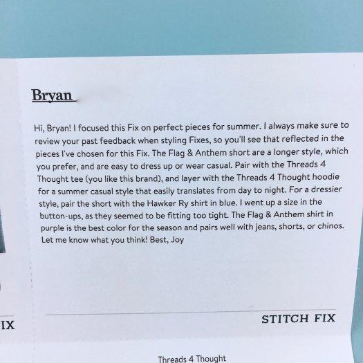 Stitch Fix Men Review - June 2017