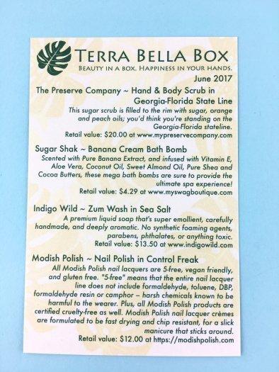 Terra Bella Subscription Box Review - June 2017