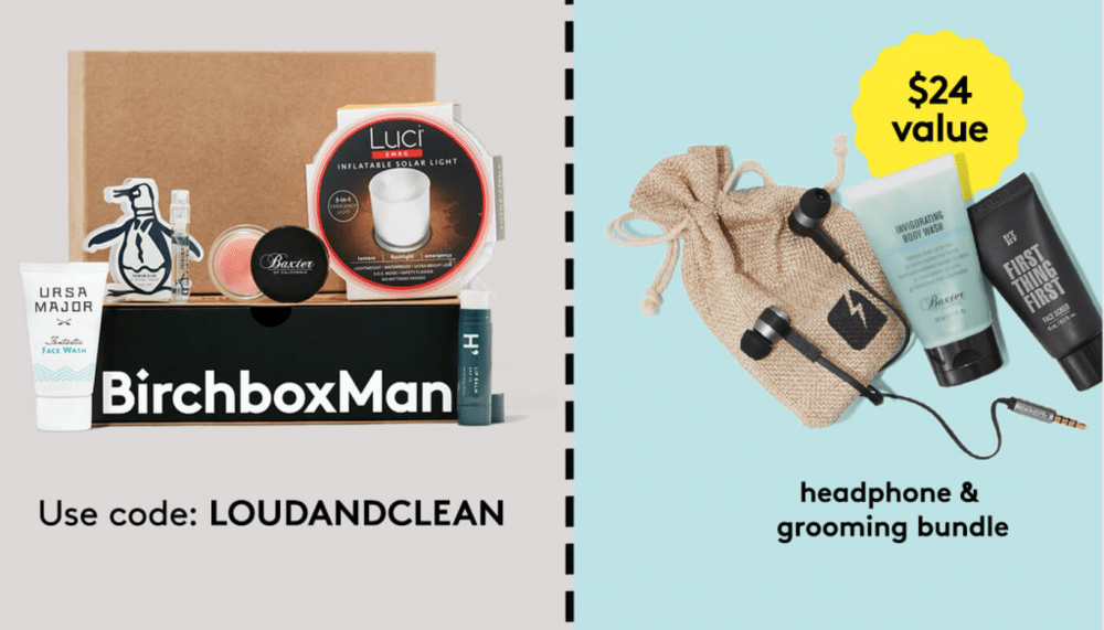 Birchbox Man Coupon: FREE Pair of headphones and grooming sample bundle with New Subscription