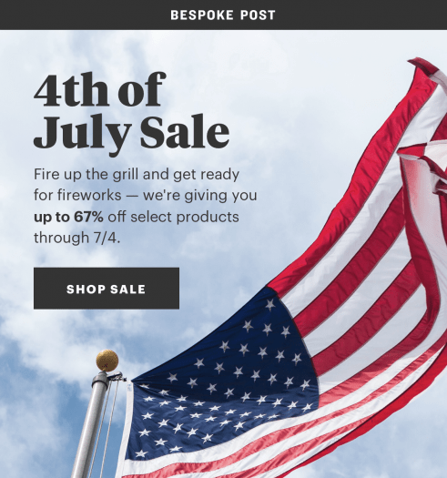 Bespoke Post 4th of July Sale - Save Up to 67% Off + 25% Off First Box Coupon Code