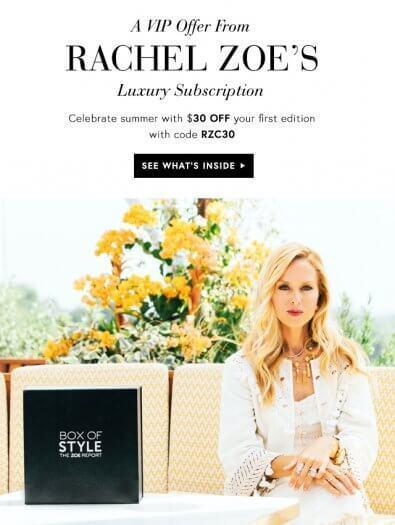 Box of Style by Rachel Zoe Coupon Code - Free Tote or $30 Off
