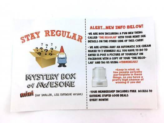 Mini Monthly Mystery Box of Awesome Review - July 2017