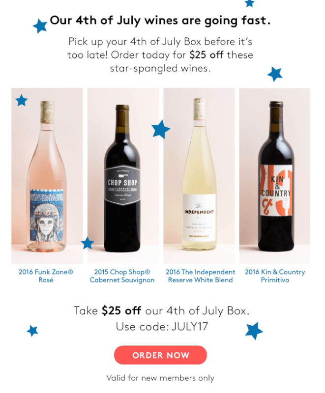 Read more about the article Winc 4th of July Sale – $25 Off First Month!