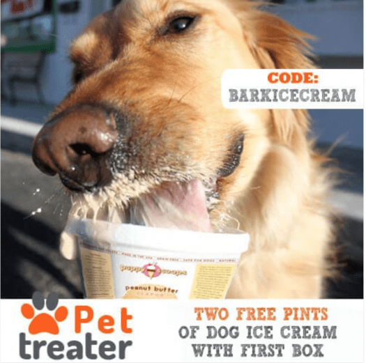 Pet Treater Coupon Code - Two FREE pints of Puppy Cake Ice Cream with New Subscriptions