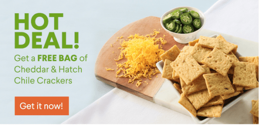 Read more about the article NatureBox Coupon Code – FREE Bag of Cheddar & Hatch Chile Crackers!
