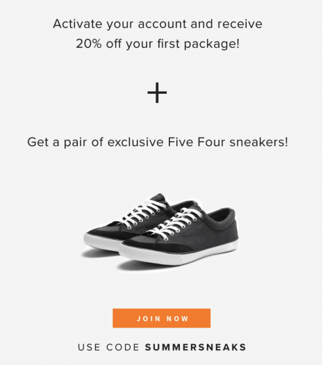 Five Four Club 20% Off First Box + Free Sneakers!