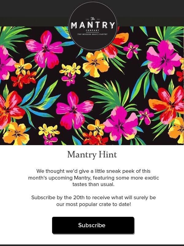 Mantry July 2017 Theme Spoiler!