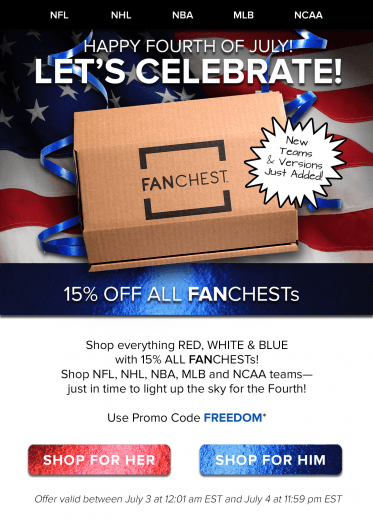 Fanchest 4th of July Sale – Save 15%!