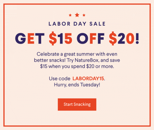 Read more about the article NatureBox Labor Day Sale – Save $15!