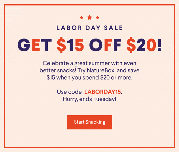 Read more about the article NatureBox Labor Day Sale – Save $15!
