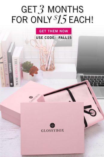 GLOSSYBOX Coupon Code – First 3-Months $15/month!