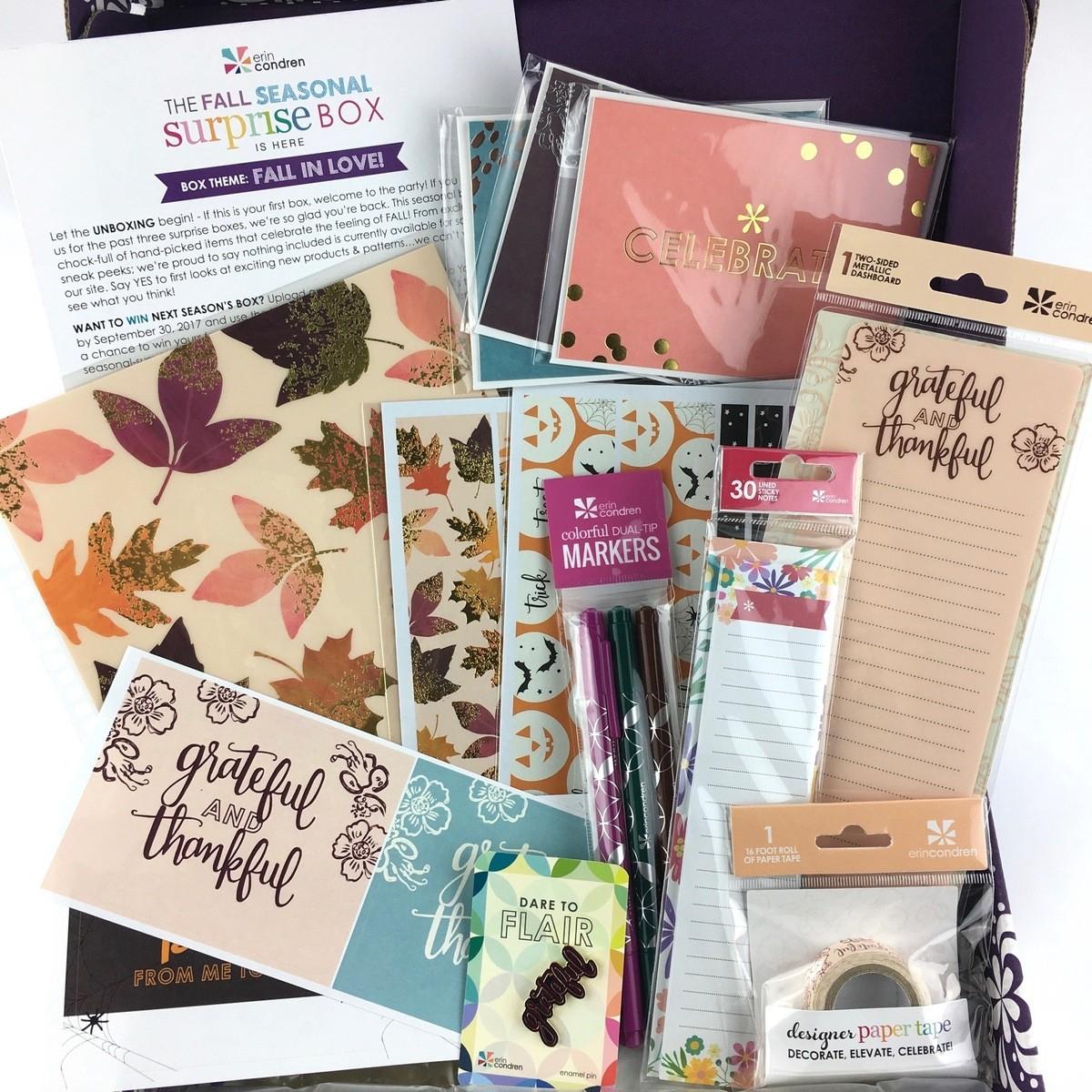 Read more about the article Erin Condren Seasonal Surprise Box Review – Fall 2017