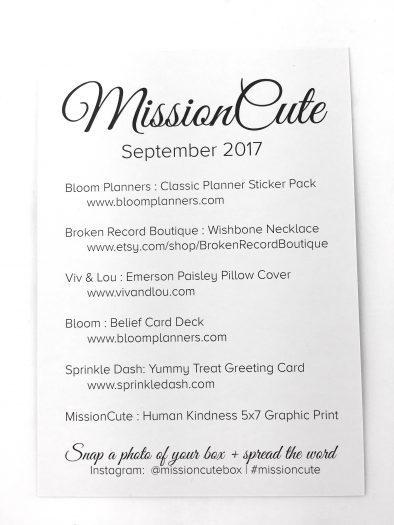 MissionCute Subscription Review + Coupon Code - September 2017