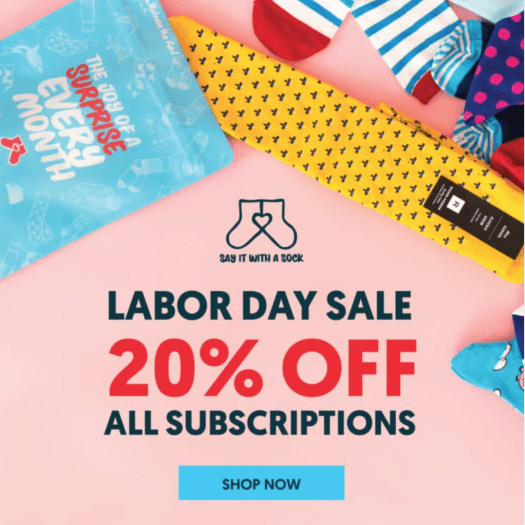 Say It With A Sock Labor Day Sale – Save 20% Off!
