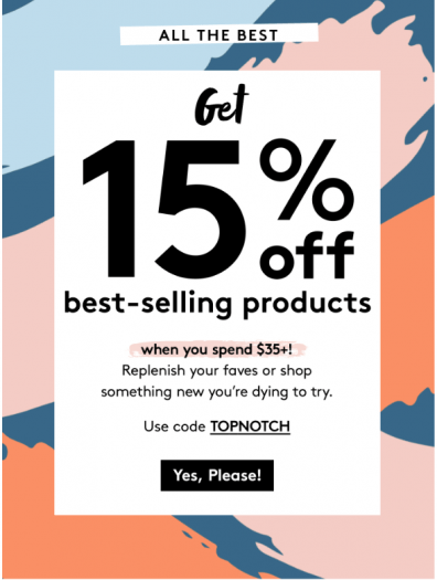 Birchbox Sale - 15% off Best Sellers with $35+ Purchase