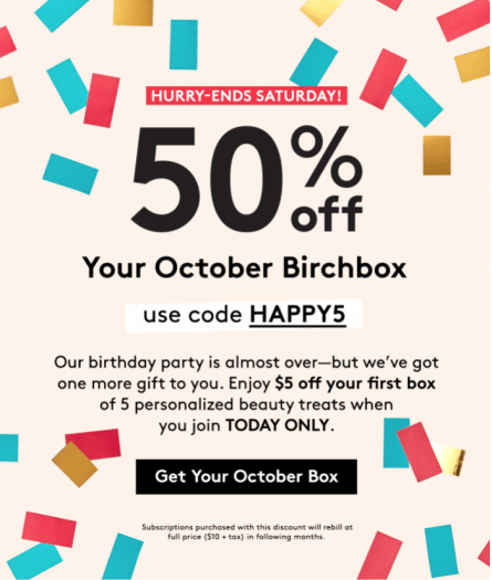 Birchbox Coupon – Save 50% off Your First Box!