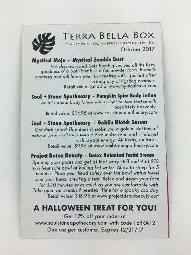 Terra Bella Subscription Box Review - October 2017