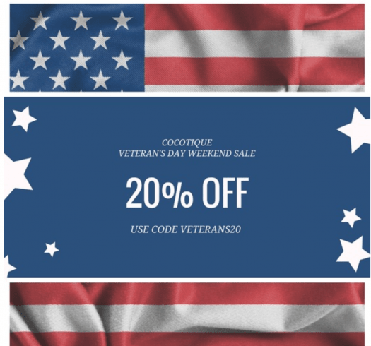 COCOTIQUE Veteran's Day Sale - Save 20% Off All Subscriptions