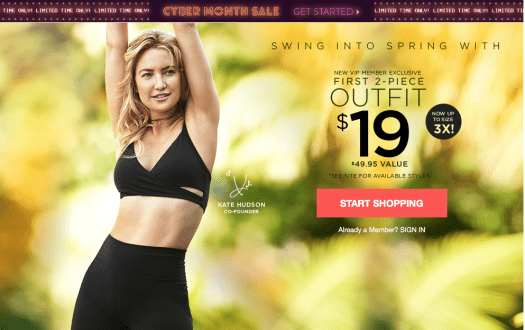 Fabletics Cyber Month Sale - First Outfit for $19 or 2 for $24 Leggings!