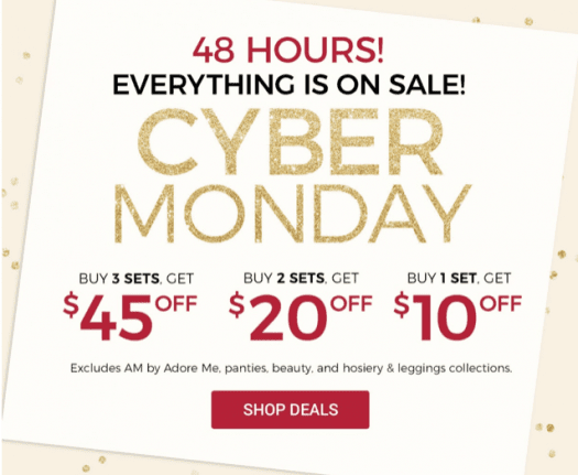 Read more about the article Adore Me Cyber Monday Sale – First Set for $14.95!