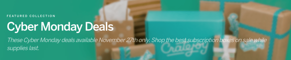 Read more about the article CrateJoy Cyber Monday Sale – Tons of Subscription Boxes Up to 60% Off!