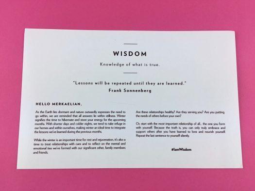 Merkaela Winter 2017 "Wisdom" Box Review