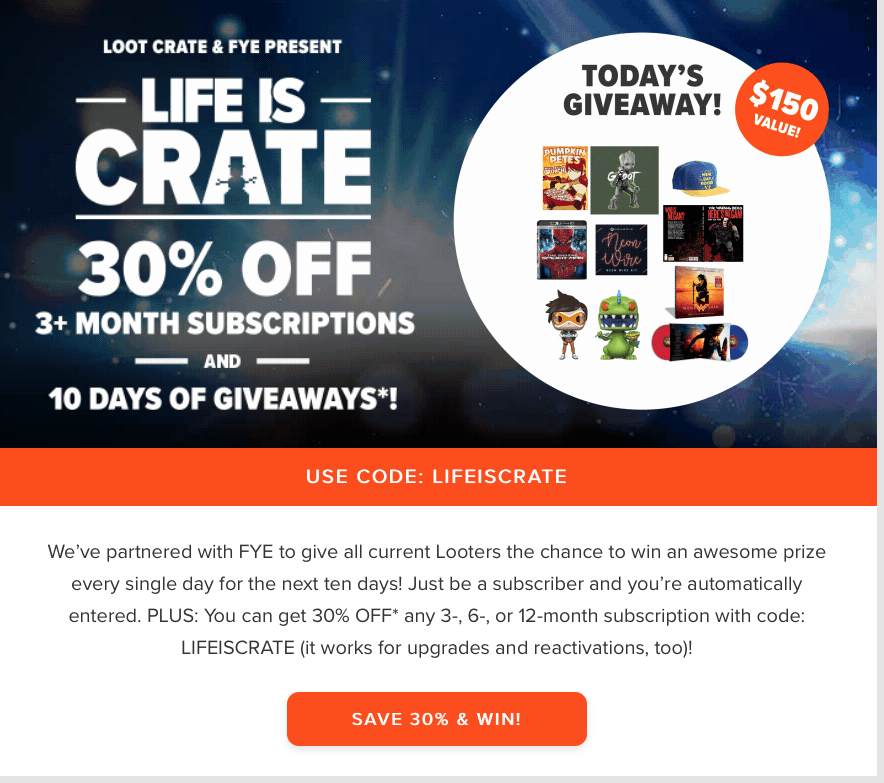 LAST DAY: Loot Crate Coupon Code – 30% Off Sale