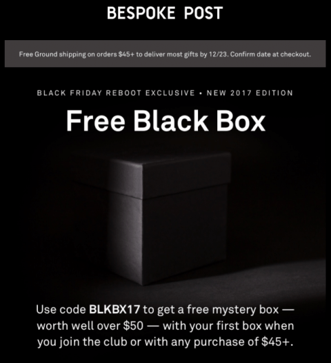 Bespoke Post Black Box is Back – Free with $45 Purchase!