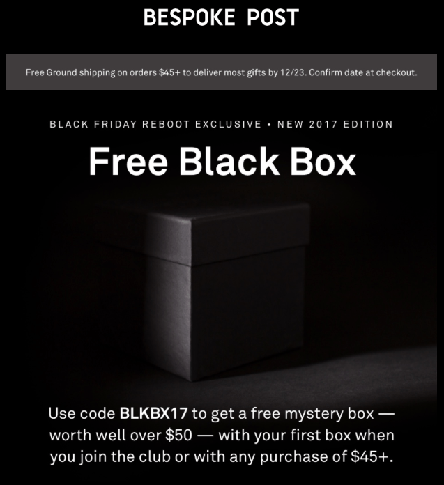 Read more about the article Bespoke Post Black Box is Back – Free with $45 Purchase!