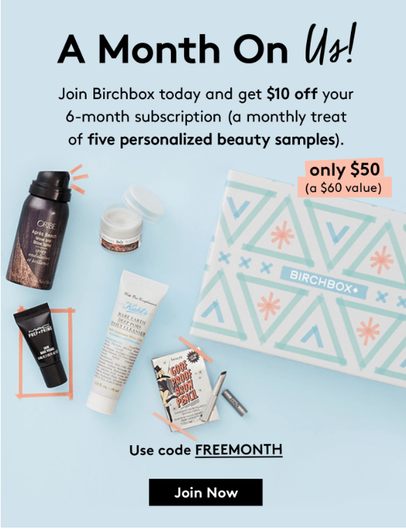 Birchbox Coupon – $10 Off a 6-Month Subscription