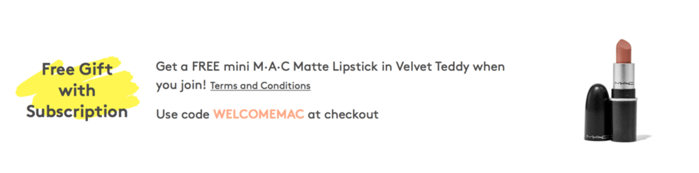 Read more about the article Birchbox Coupon – FREE mini M·A·C Matte Lipstick in Velvet Teddy with New Subscriptions