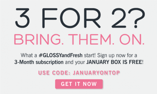 GLOSSYBOX Coupon Code - 1 Month Free with 3-Month Subscription